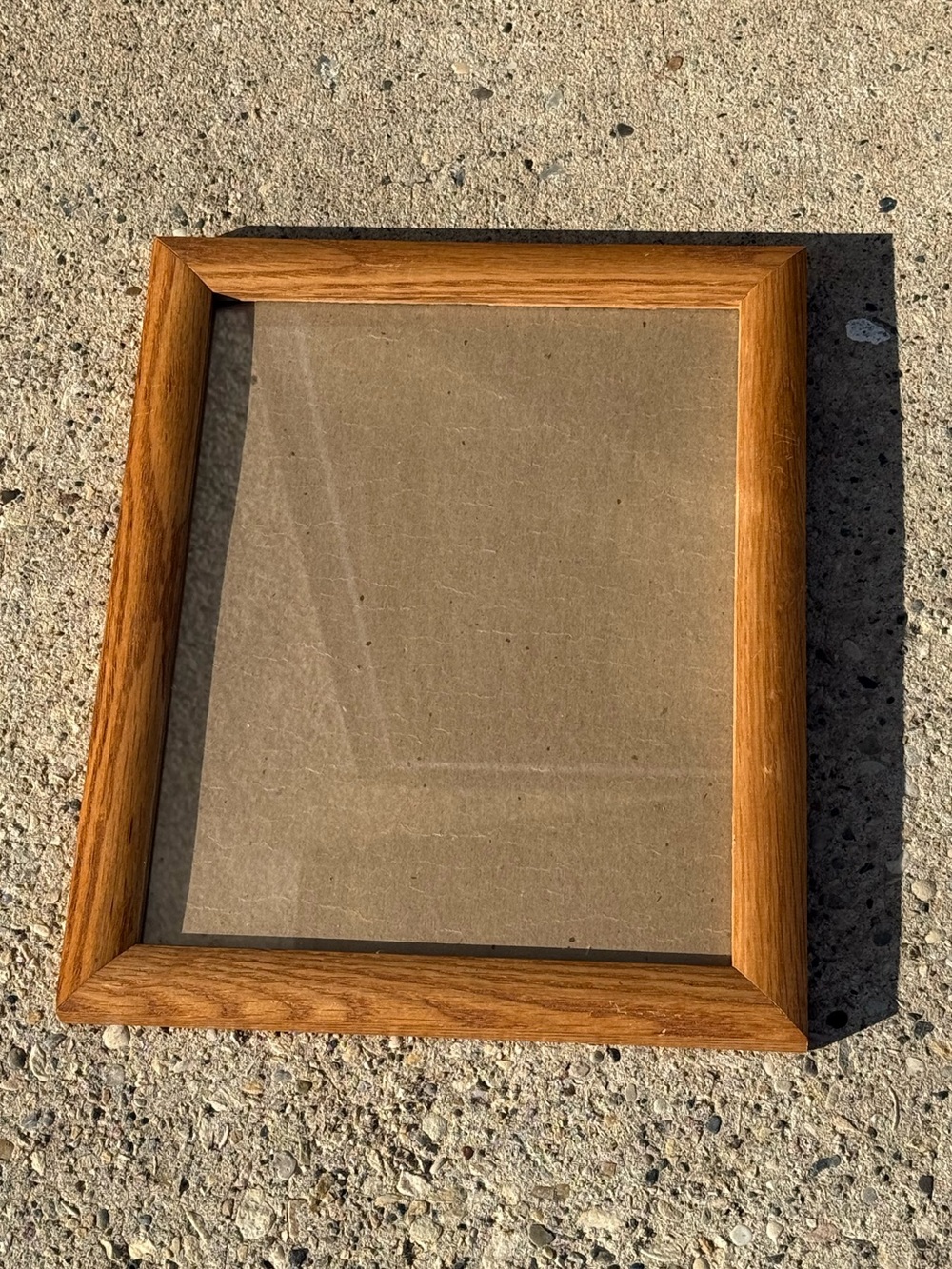 11.75x15” Light Oak Wood Vintage Glass Wall Hanging Picture Frame